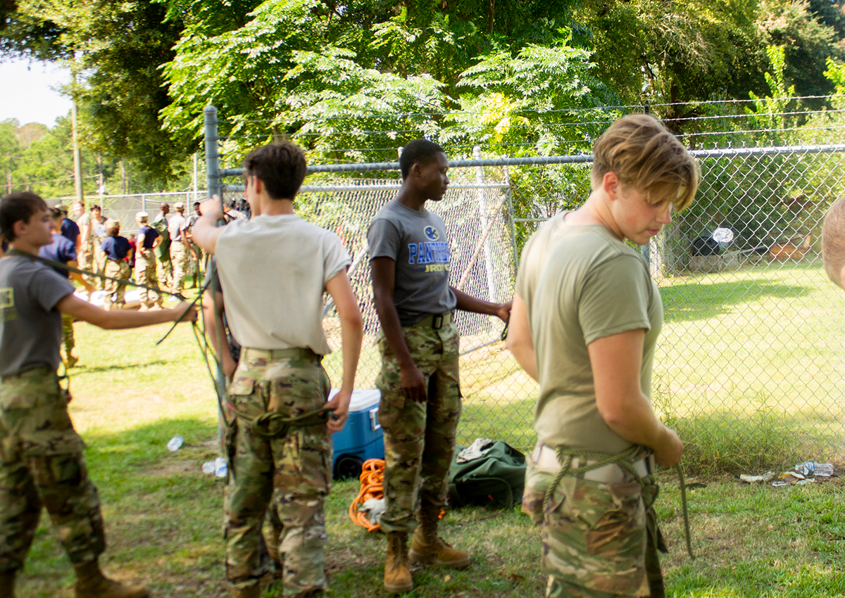 Mitchell County JROTC Rope Bridge Training at Raider Weekend 1a