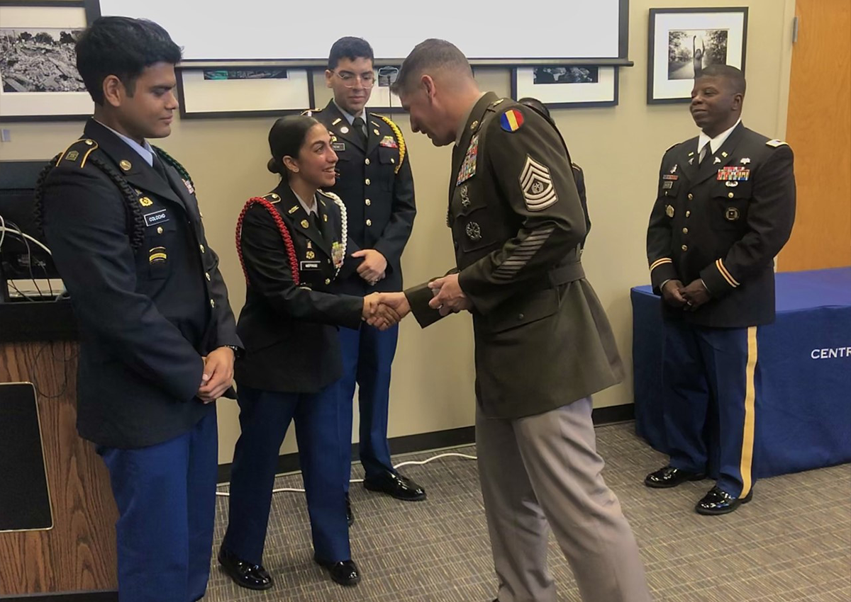 Central Catholic HS JROTC CSM Visit
