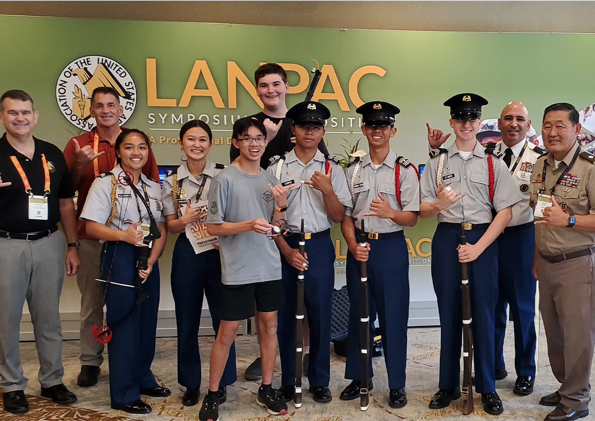 Waipahu and Punahou JROTC Cadets Perform @ AUSA LANPAC