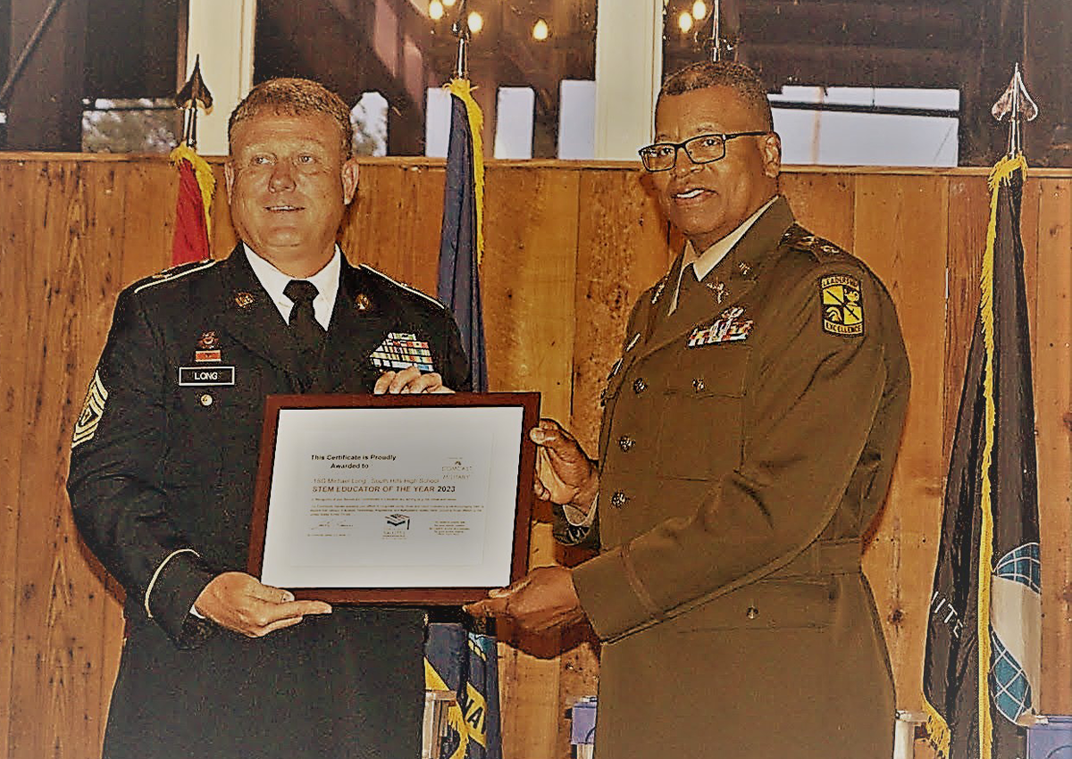 1SG (Ret) Michael Long; LTC (Ret) Richard Crossley (Director of JROTC Programs Fort Worth, TX)