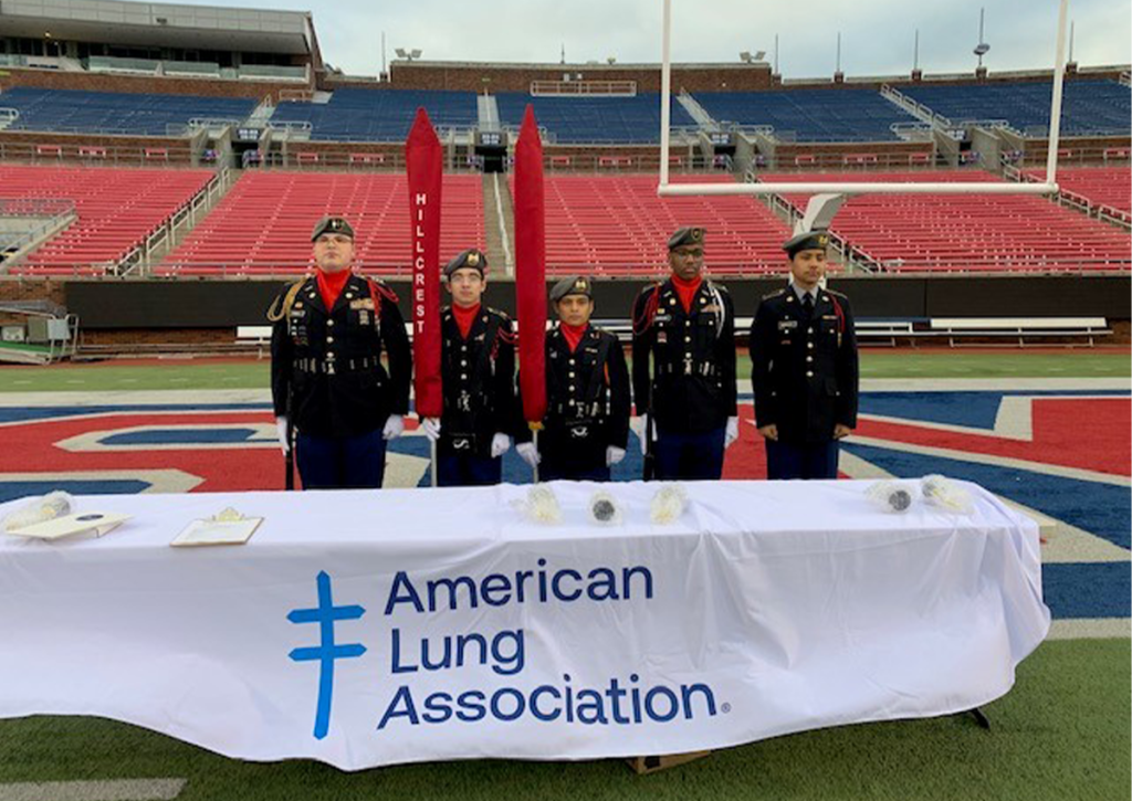 Hillcrest High School JROTC Color Guard presented the colors for the American Lung Association Texas