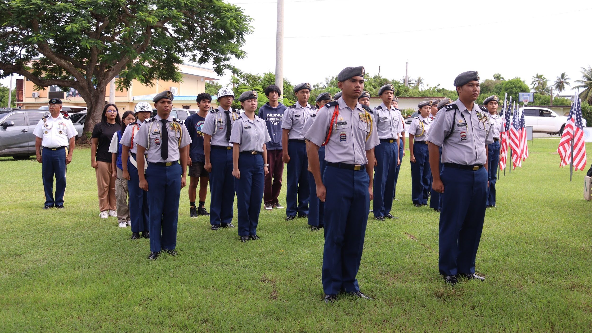 JROTC Cadets standing in formation