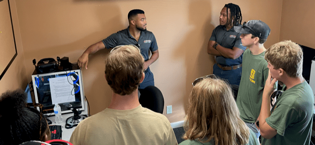 Red tail flight Academy Instructor provides pointers on how to navigate on the flight simulator.