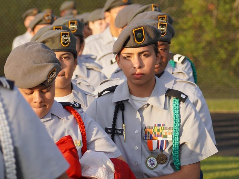 Cadet preparing prior to Flag Detail Presentation