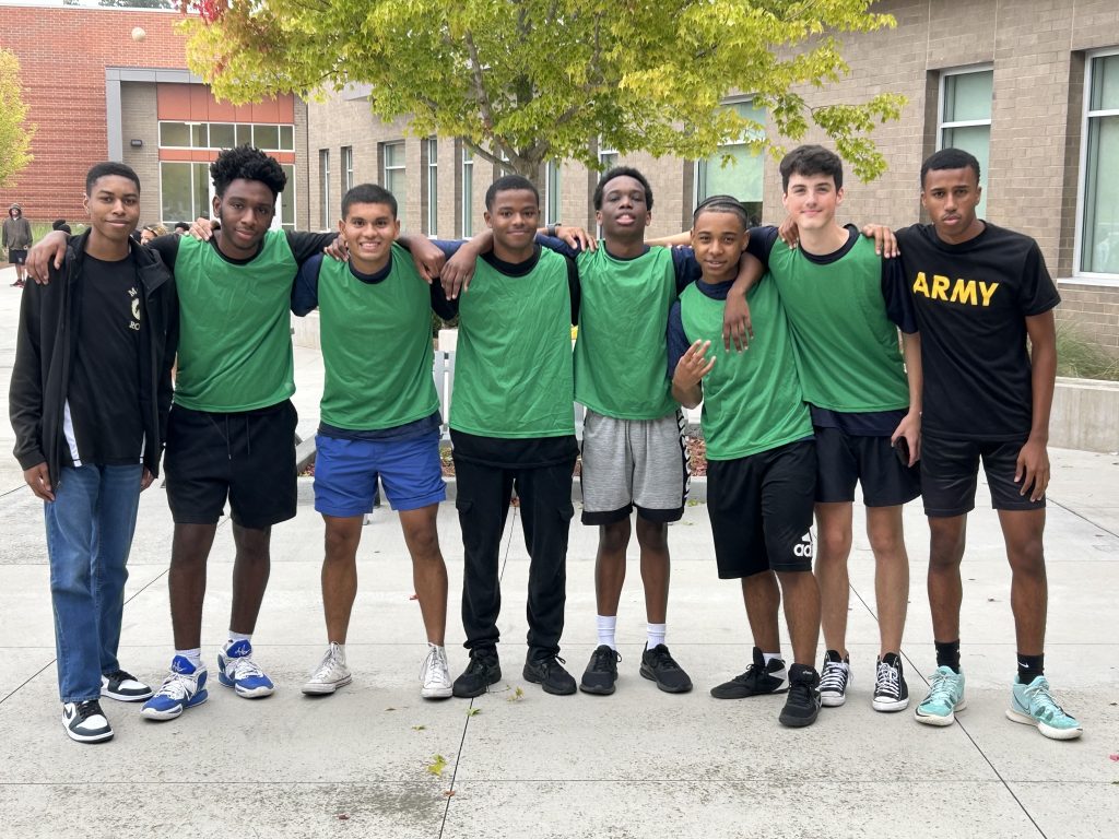 The male Volleyball team including their team captain Cadet Major Williams