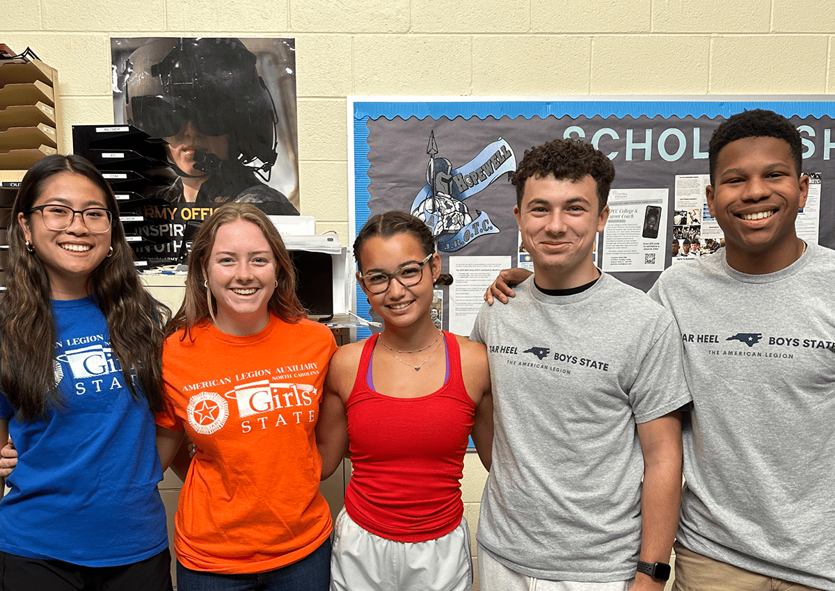The attendees (from left to right): C/CPT Kayla Pham, C/MAJ Lilian Hoblet, C/LTC Bayley Schaefer, C/CPT Jaydon Navarro, C/CPT Graydon Jackson