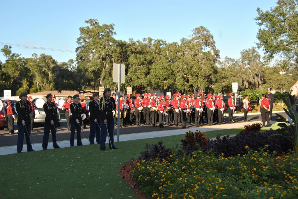 Battalion Staff and the Eagle Marching Band.
