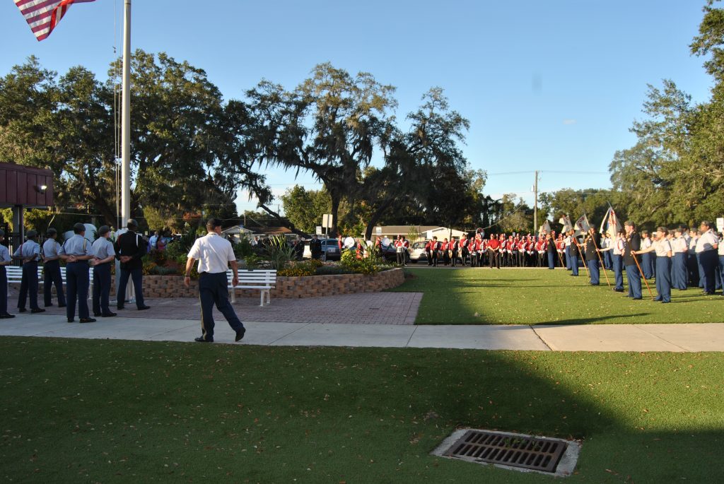 Eagle Battalion formed up to render honors to the nation and their fallen classmates.
