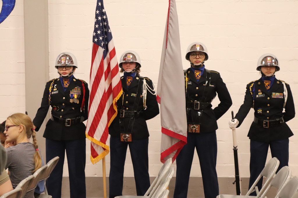 The AMHS Veterans Day program color guard
