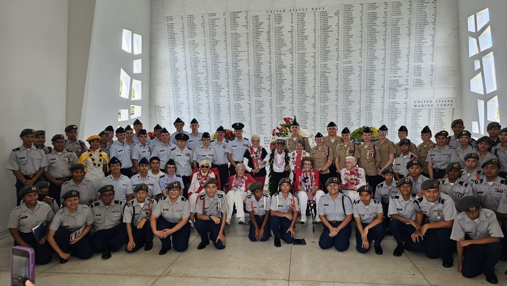 Legacy of Hope: Pearl Harbor survivor, Rosie the Riveters, and our youth together on the USS Arizona Memorial.