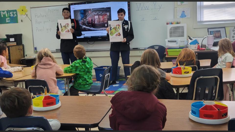 W.A. Hough JROTC Cadets presented important information on fire safety to Cornelius (NC) Elementary School students in a fun and informative way.