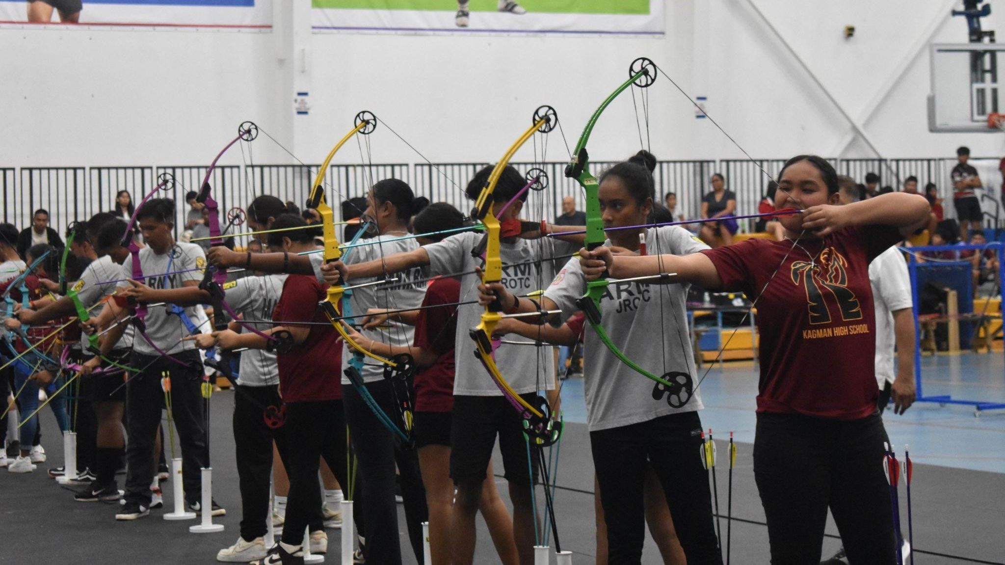Southern High School and Kagman High School Archery Teams Competing.