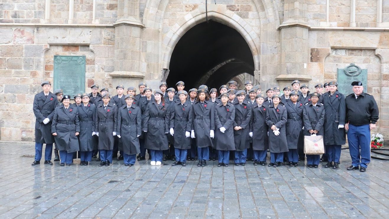 9th JROTC Battalion in front of Flanders Fields Museum, Ypres, Belgium