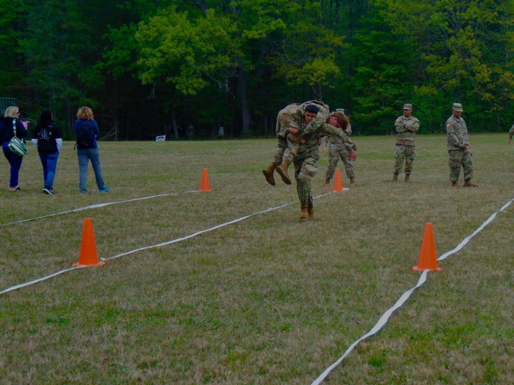 The Olympic High School JROTC Raider Team running their race.
