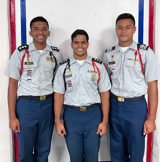 Photo (L-R) c/Captain Loring Faiivae, c/COL Olefa Fepuleai, c/CSM Charles Tauiliili