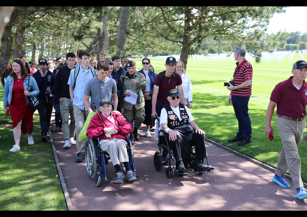 Warriors escort of WWII Veterans at Normandy American Cemetery. (Photo taken by SGM (Ret) Allen Ashton)