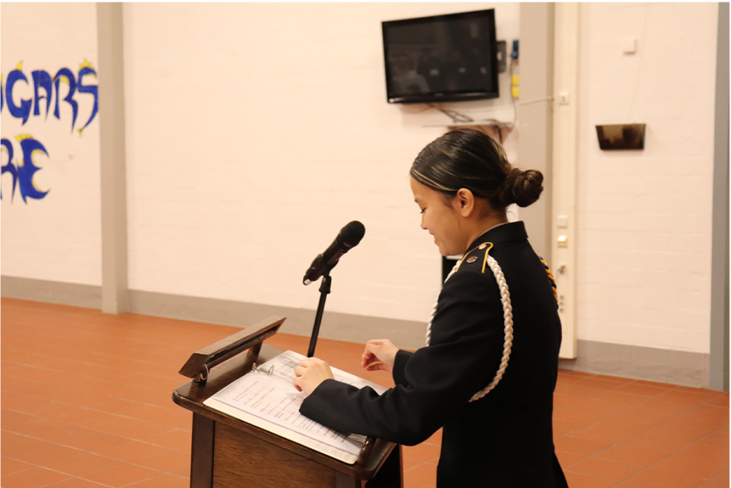 Cdt/2LT Lily Gaspay Cadet Gaspay serving as the narrator of the dining in.