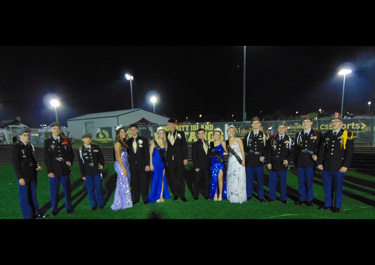 Pictured Above Left to Right are Cadet Sgt Garett Hall, Cadet 1LT Gabriel Slaven, Cadet 1LT Paris Kliein, Miss Keilen Cecere, Cadet CPT Karson Conti, Miss Charlotte Lynch, Cadet Major Alex Gregoire, Cadet CPT Shawn Becker, Miss Kara Robinson, Cadet CPT Maya Recureparo, Cadet 1LT Alex Wiser, Cadet CPT Dylan Dietrick, Cadet MSG Mason Morrow, Cadet CSM Andrew D’Etremint.