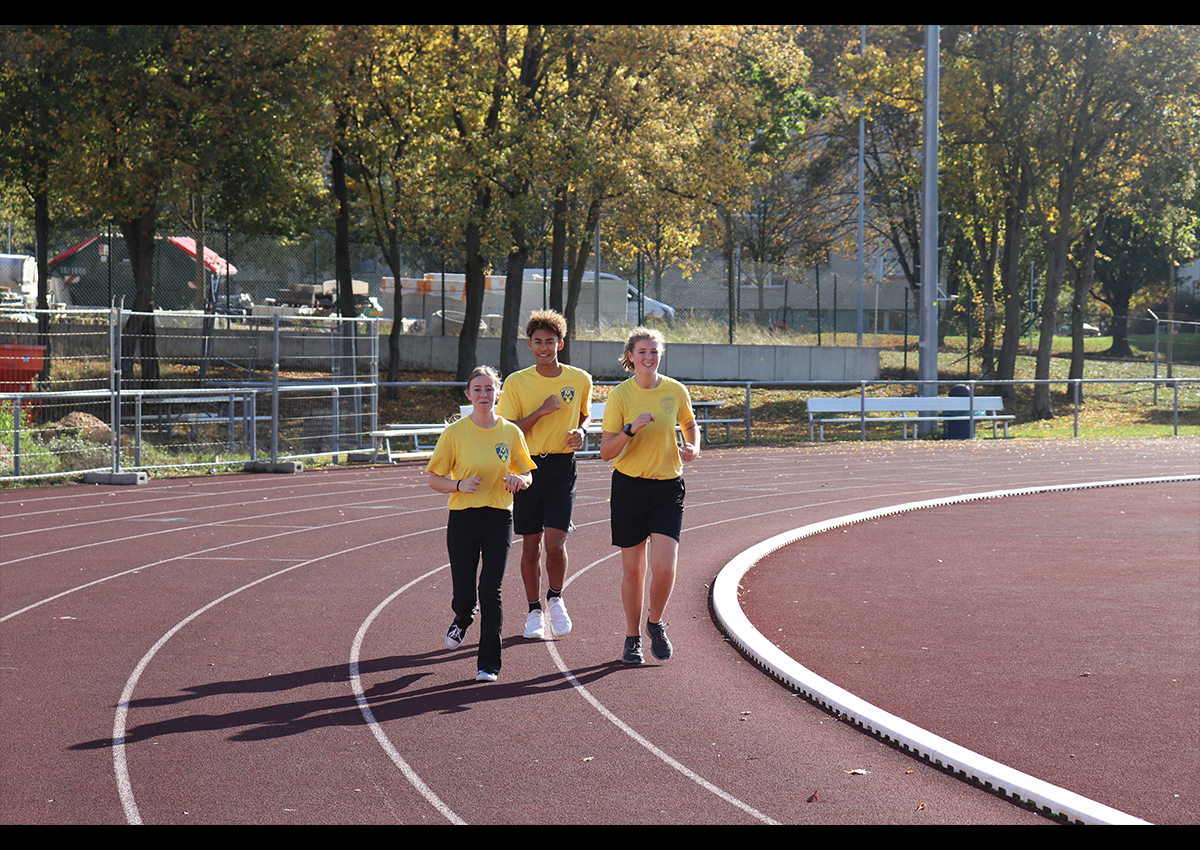 Cadets Mason, McGill, and Mauer run laps (Photo taken by C/MAJ Cydnee Lassiter)