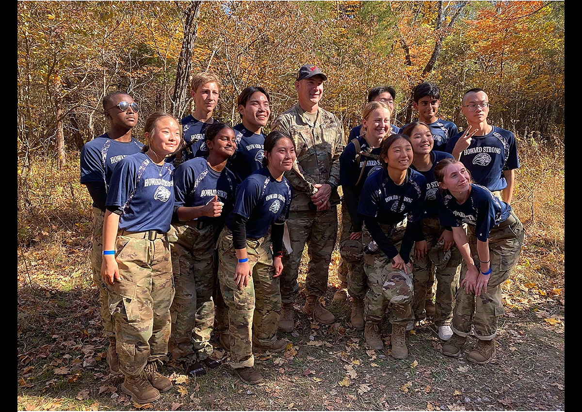 Cadets taking pictures at Raider
