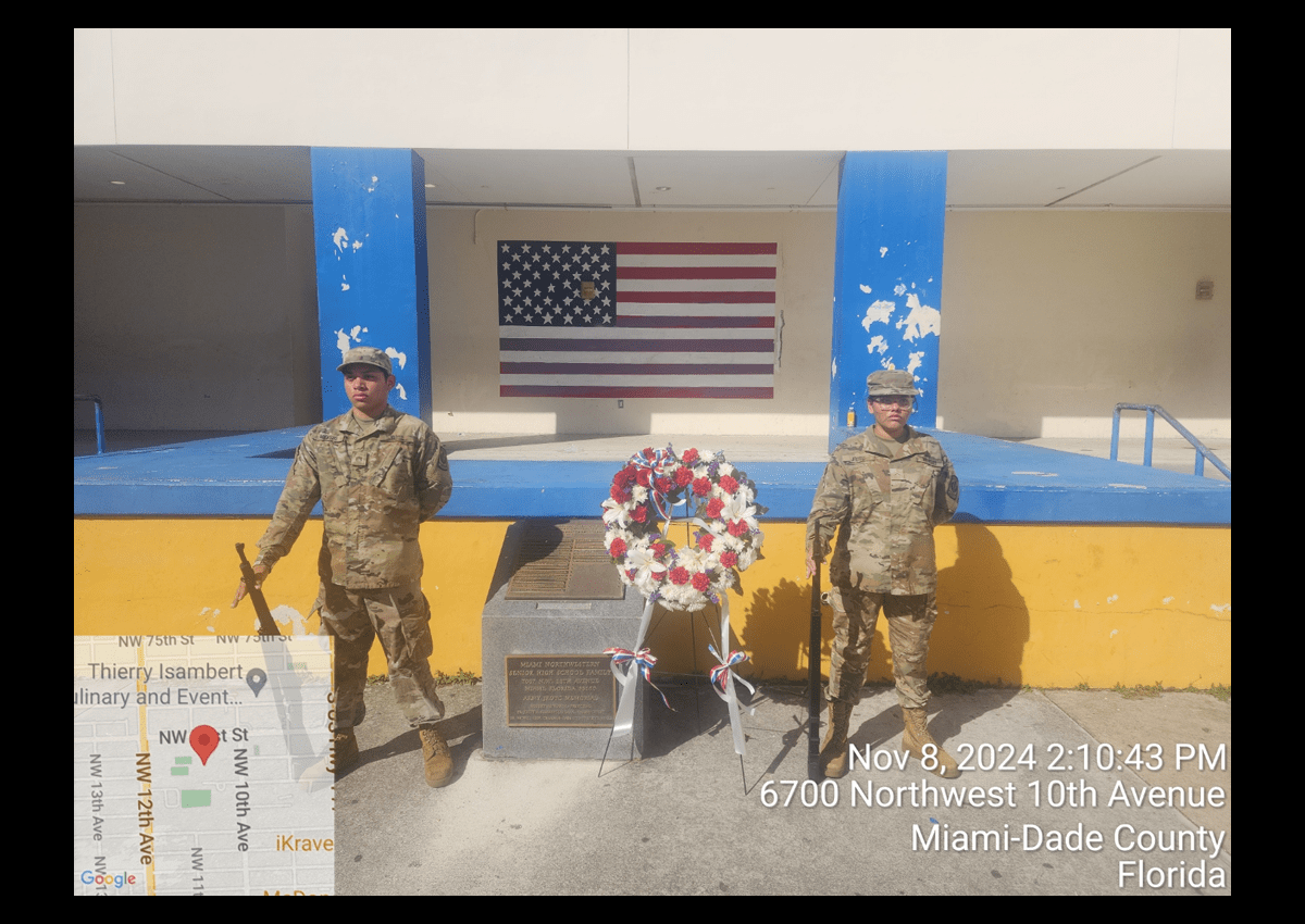 Cadets honoring the veterans for veterans day