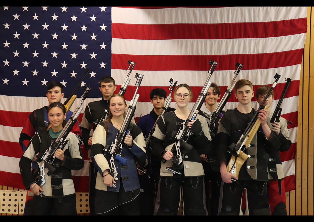 The JROTC Marksmanship team poses for a picture (Photo taken by C/CPT Avah Wetherwax)