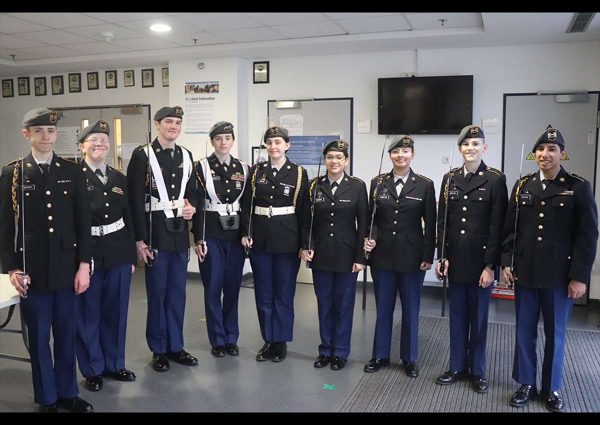 Cadets pose for a picture in the WHS Gym entrance (Photo taken by C/SSG Preston Blake)