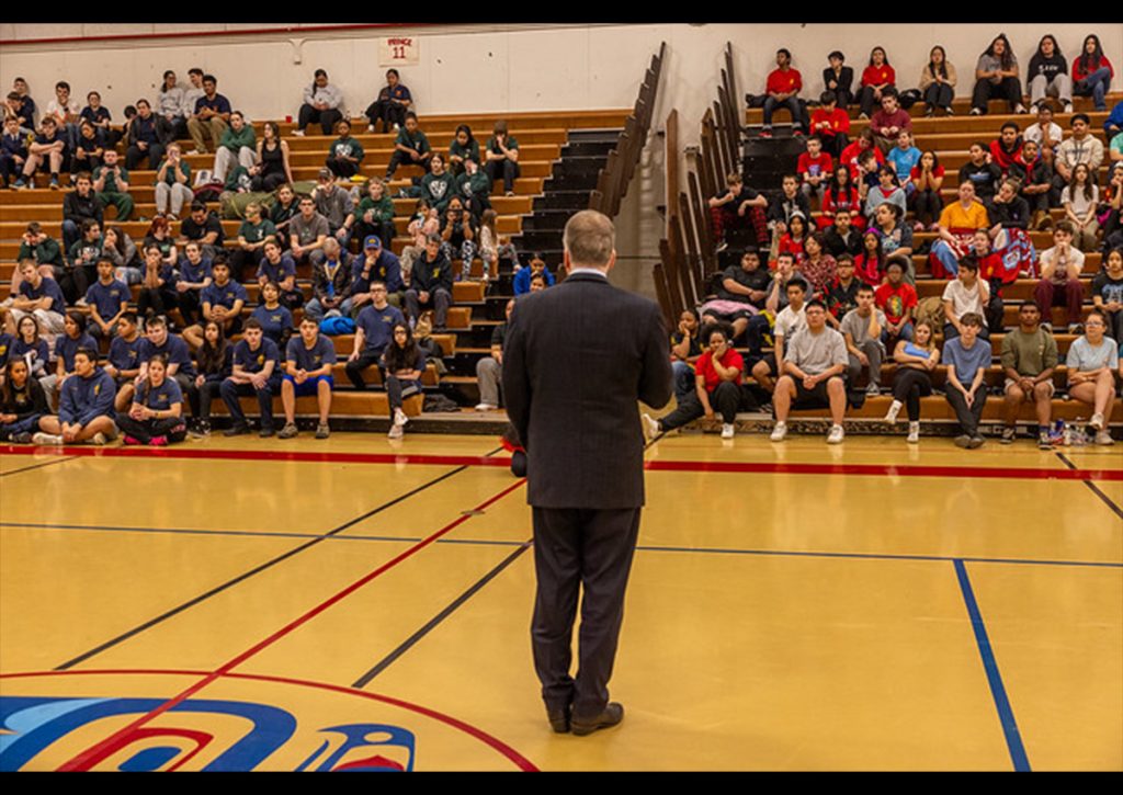 Senator Sullivan addressing the cadets