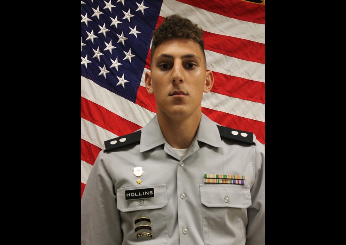 For an exceptional act of heroism while providing initial medical care to his younger brother who had suffered a horrible kitchen accident with potential life threatening injuries on February 24th 2024 in Naples, FL. Cadet Hollins courage and immediate actions resulted in keeping his younger brother calm and conscious until they arrived to the Emergency Room. Because of Cadet Hollins actions he kept his younger brother from suffering further burns. Cadet Hollins's actions reflect great credit to himself, AJROTC and the United States Army Cadet Command.