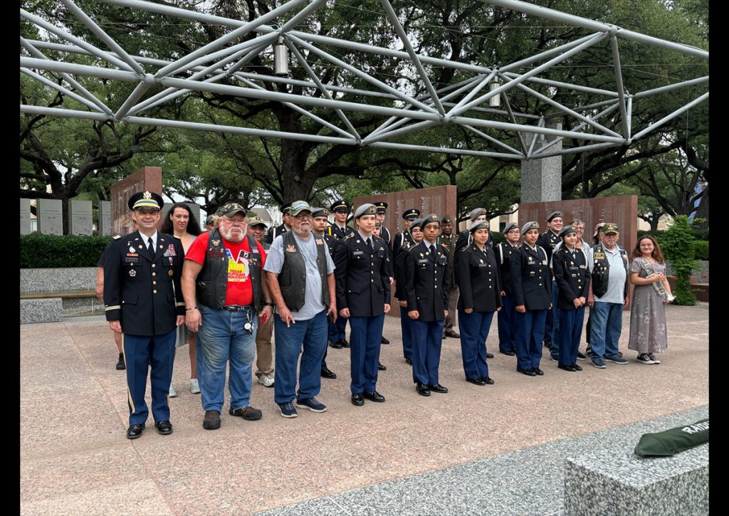JROTC Cadets with the organization Friends of Texas Vietnam Veterans memorial