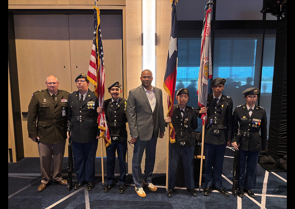 South Grand Prairie Color Guard and Congressman and Veasey.