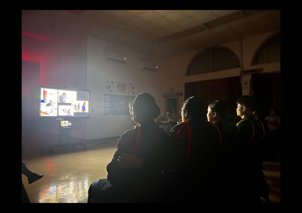 Senior cadets reacting to the “JROTC SY 24-25 Montage.”