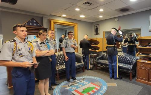 Cadets at the Tomb of the Unknown Soldier quarters
