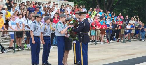 Army JROTC Cadets at the laying of the wreath ceremony.