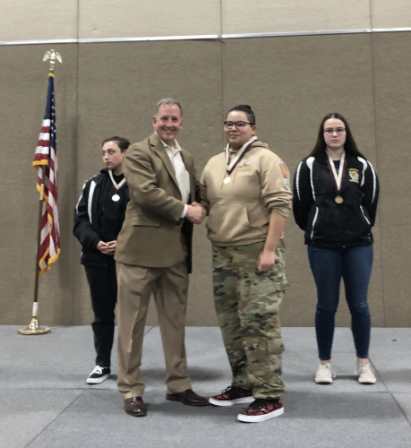 Army JROTC 1st place in individual Sporter: Cadet Naqkara Mckinney, Austin E. Lathrop HS, AK.